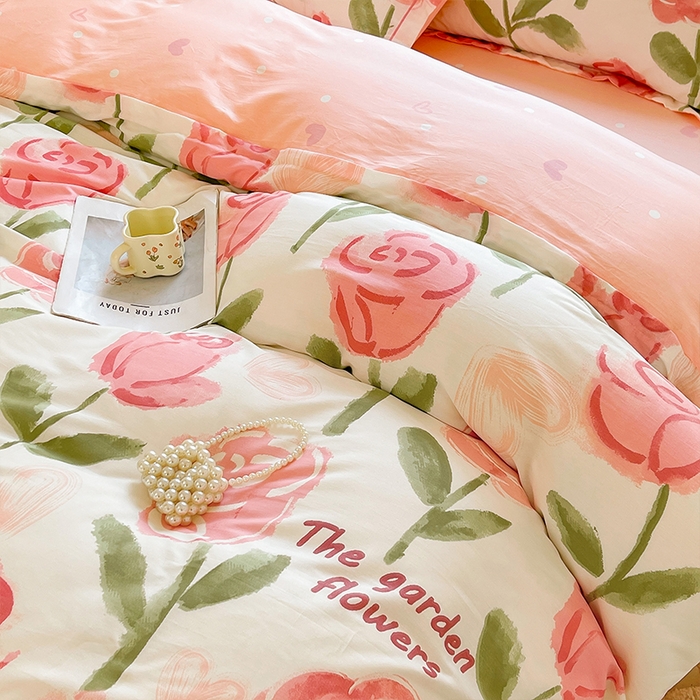 91家纺网 家纺一手货源 找家纺 帛美家纺 2026新款全棉纯棉印花四件套 香曼朵