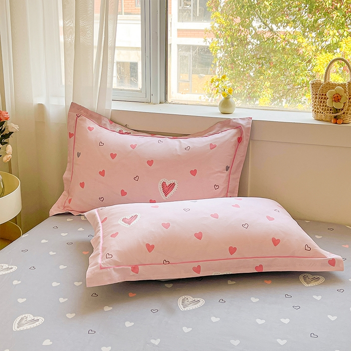 91家纺网 家纺一手货源 找家纺 帛美家纺 2026新款全棉纯棉印花四件套 心动