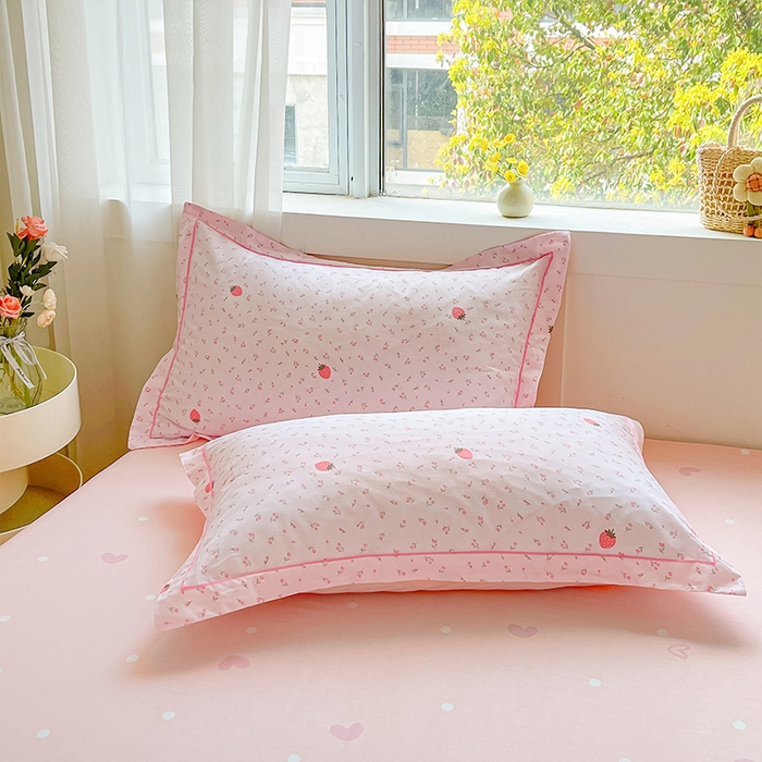 91家纺网 家纺一手货源 找家纺 帛美家纺 2026新款全棉纯棉印花四件套 草莓园