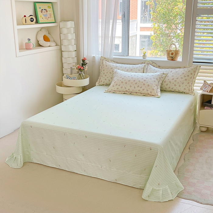 91家纺网 家纺一手货源 找家纺 帛美家纺 2026新款全棉纯棉印花四件套 凯蒂花园