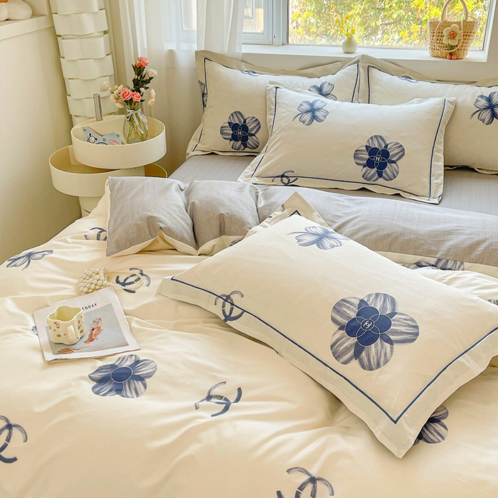 91家纺网 家纺一手货源 找家纺 帛美家纺 2026新款全棉纯棉印花四件套 薇薇安