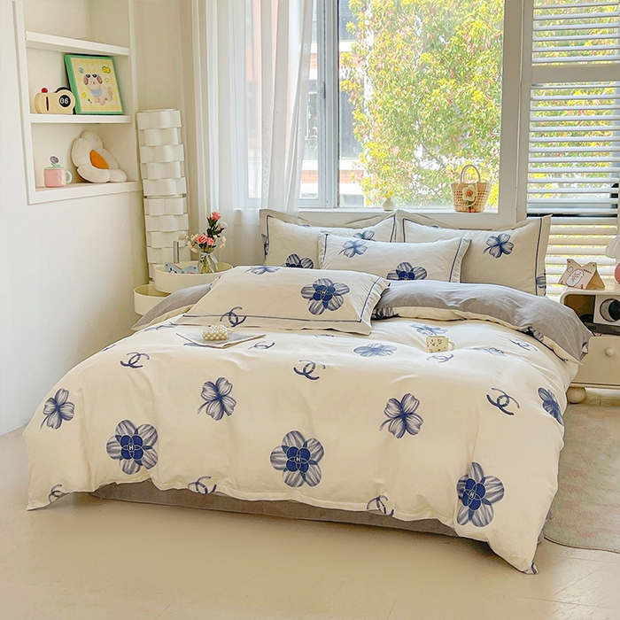 91家纺网 家纺一手货源 找家纺 帛美家纺 2026新款全棉纯棉印花四件套 薇薇安