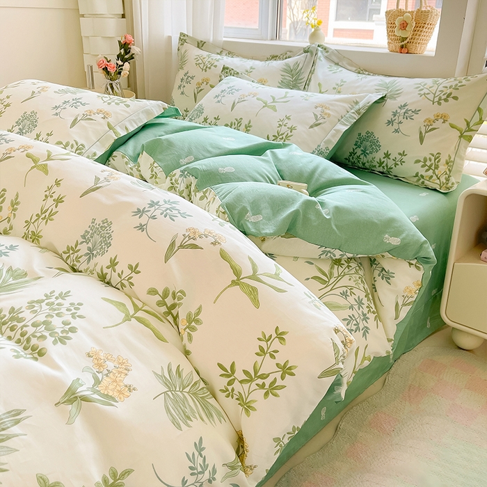 帛美家纺 2026新款全棉纯棉印花四件套 恋薇时节