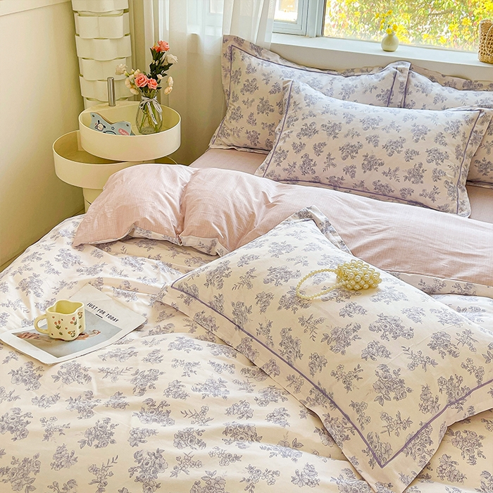 91家纺网 家纺一手货源 找家纺 帛美家纺 2026新款全棉纯棉印花四件套 枫桥夜泊