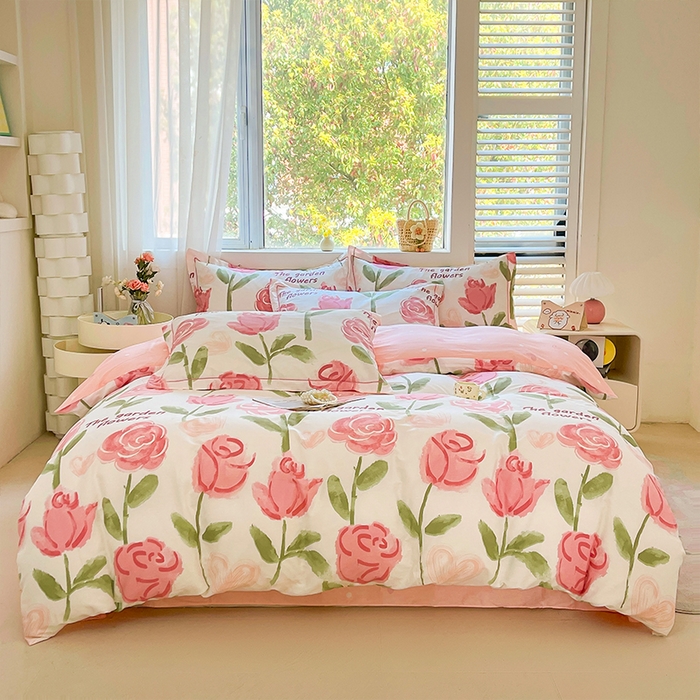 91家纺网 家纺一手货源 找家纺 帛美家纺 2026新款全棉纯棉印花四件套 香曼朵