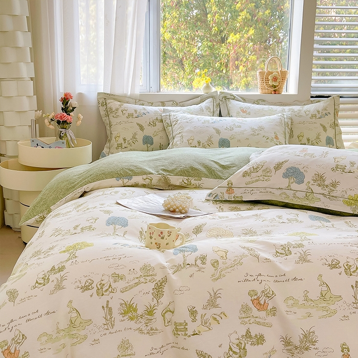 91家纺网 家纺一手货源 找家纺 帛美家纺 2026新款全棉纯棉印花四件套 童话故事