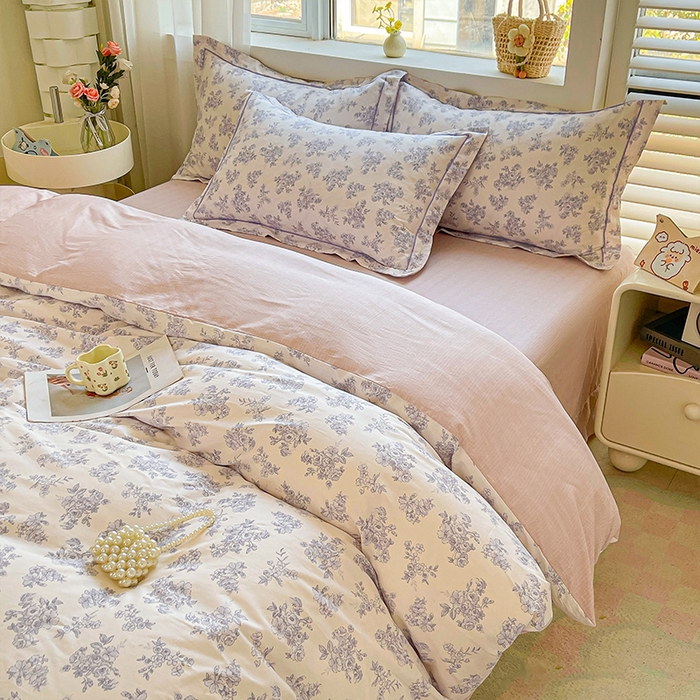 91家纺网 家纺一手货源 找家纺 帛美家纺 2026新款全棉纯棉印花四件套 枫桥夜泊