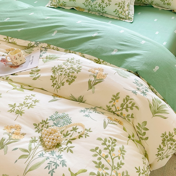 91家纺网 家纺一手货源 找家纺 帛美家纺 2026新款全棉纯棉印花四件套 恋薇时节