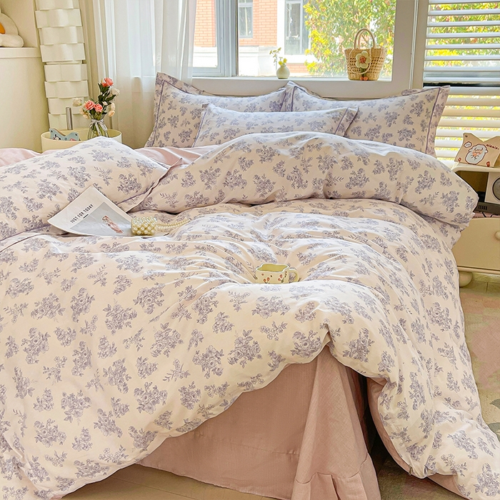 91家纺网 家纺一手货源 找家纺 帛美家纺 2026新款全棉纯棉印花四件套 枫桥夜泊