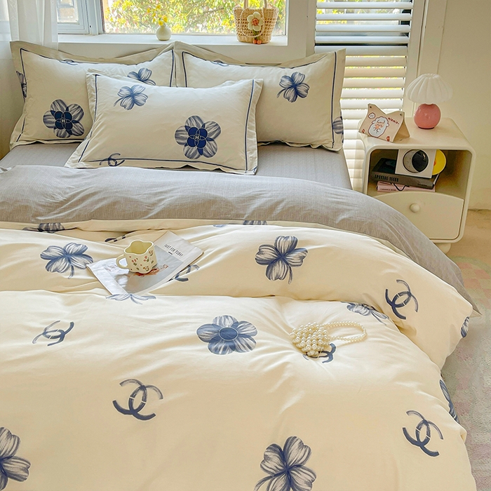 91家纺网 家纺一手货源 找家纺 帛美家纺 2026新款全棉纯棉印花四件套 薇薇安