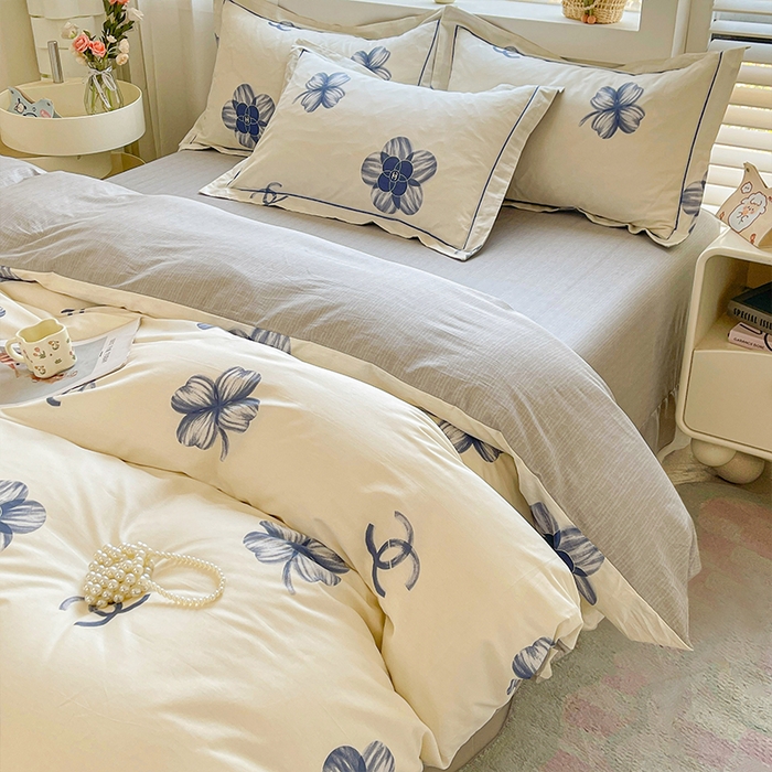 91家纺网 家纺一手货源 找家纺 帛美家纺 2026新款全棉纯棉印花四件套 薇薇安