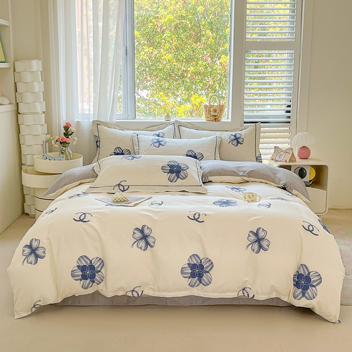 91家纺网 家纺一手货源 找家纺 帛美家纺 2026新款全棉纯棉印花四件套 薇薇安