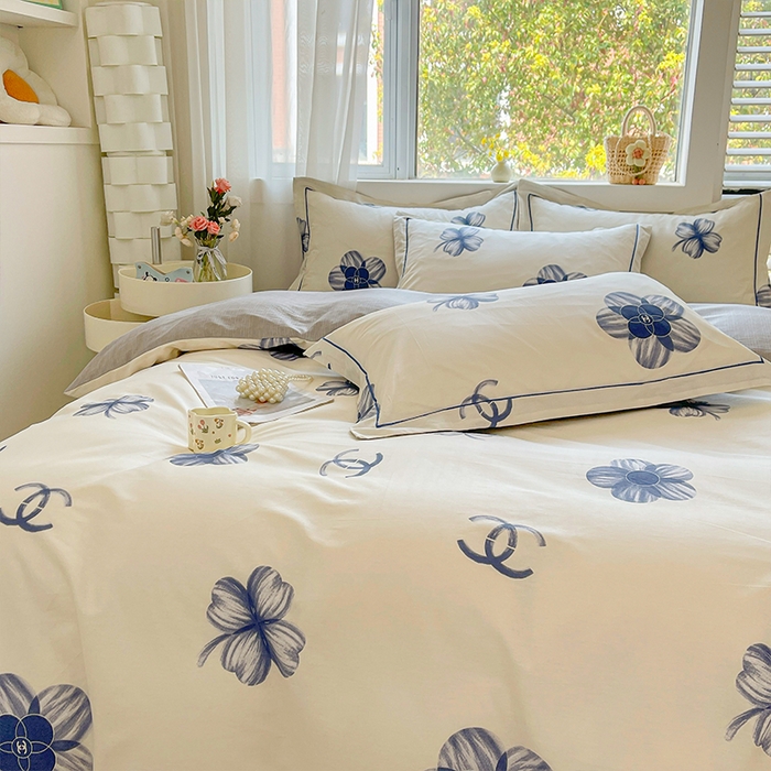 91家纺网 家纺一手货源 找家纺 帛美家纺 2026新款全棉纯棉印花四件套 薇薇安