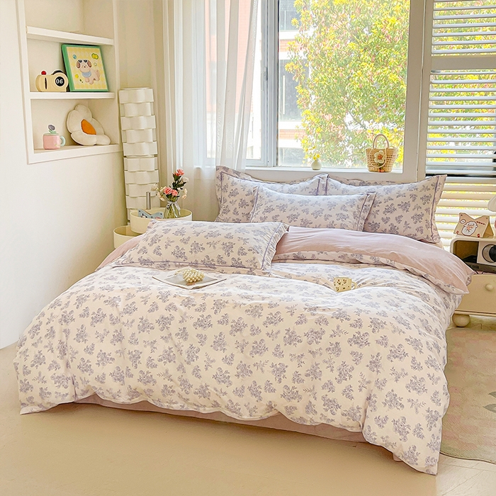 91家纺网 家纺一手货源 找家纺 帛美家纺 2026新款全棉纯棉印花四件套 枫桥夜泊