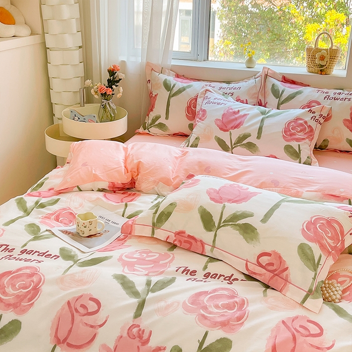 91家纺网 家纺一手货源 找家纺 帛美家纺 2026新款全棉纯棉印花四件套 香曼朵