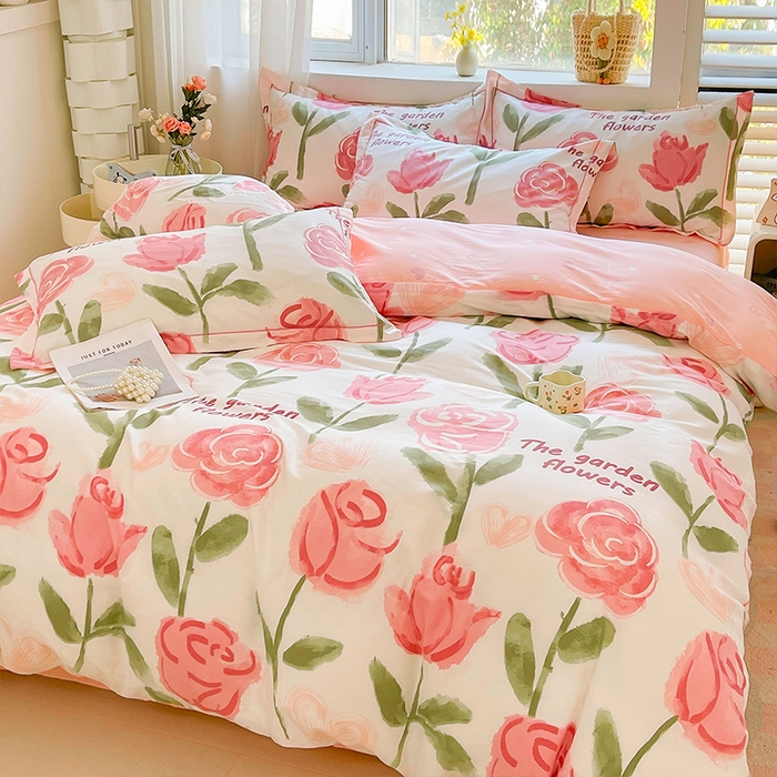 91家纺网 家纺一手货源 找家纺 帛美家纺 2026新款全棉纯棉印花四件套 香曼朵