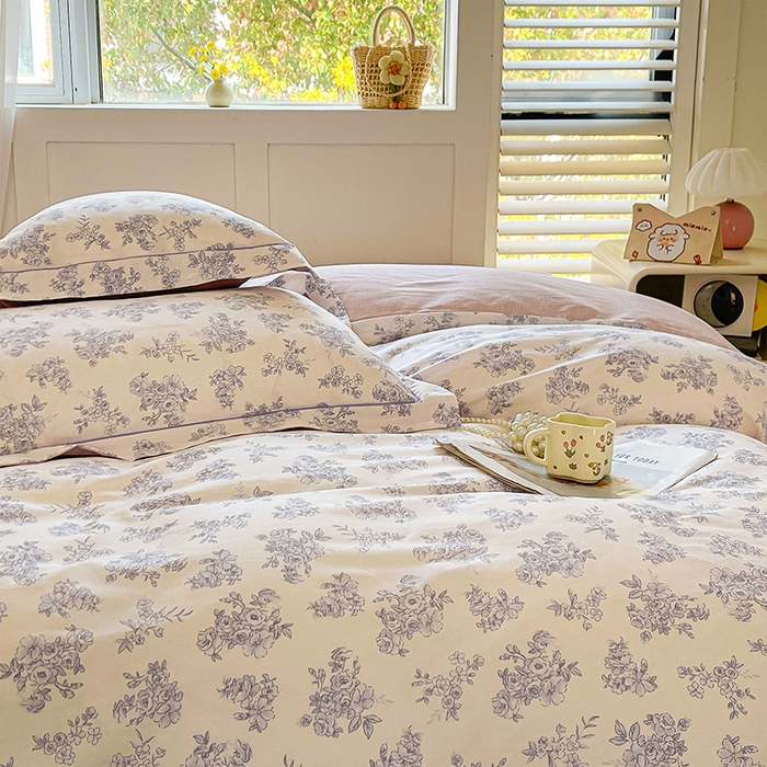 91家纺网 家纺一手货源 找家纺 帛美家纺 2026新款全棉纯棉印花四件套 枫桥夜泊