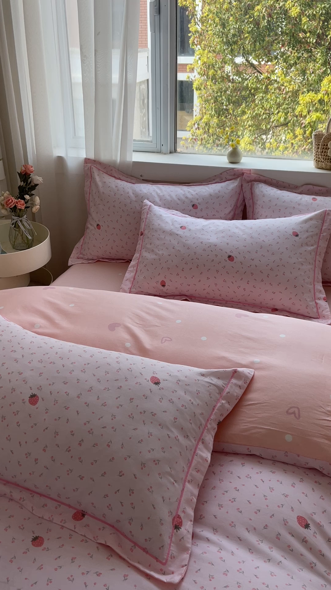 91家纺网 家纺一手货源 找家纺 帛美家纺 2026新款全棉纯棉印花四件套 草莓园