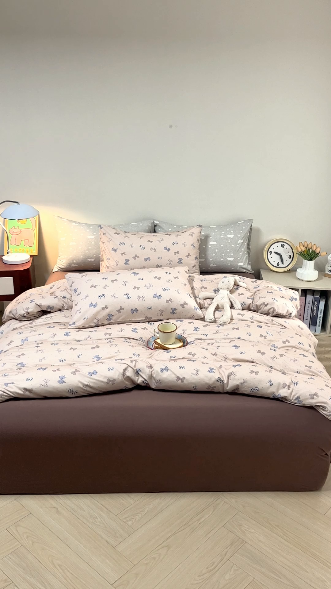 91家纺网 家纺一手货源 找家纺 梦可莱家居 2026新款全棉纯棉针织棉印花可爱卡通系列四件套 蝴蝶卡