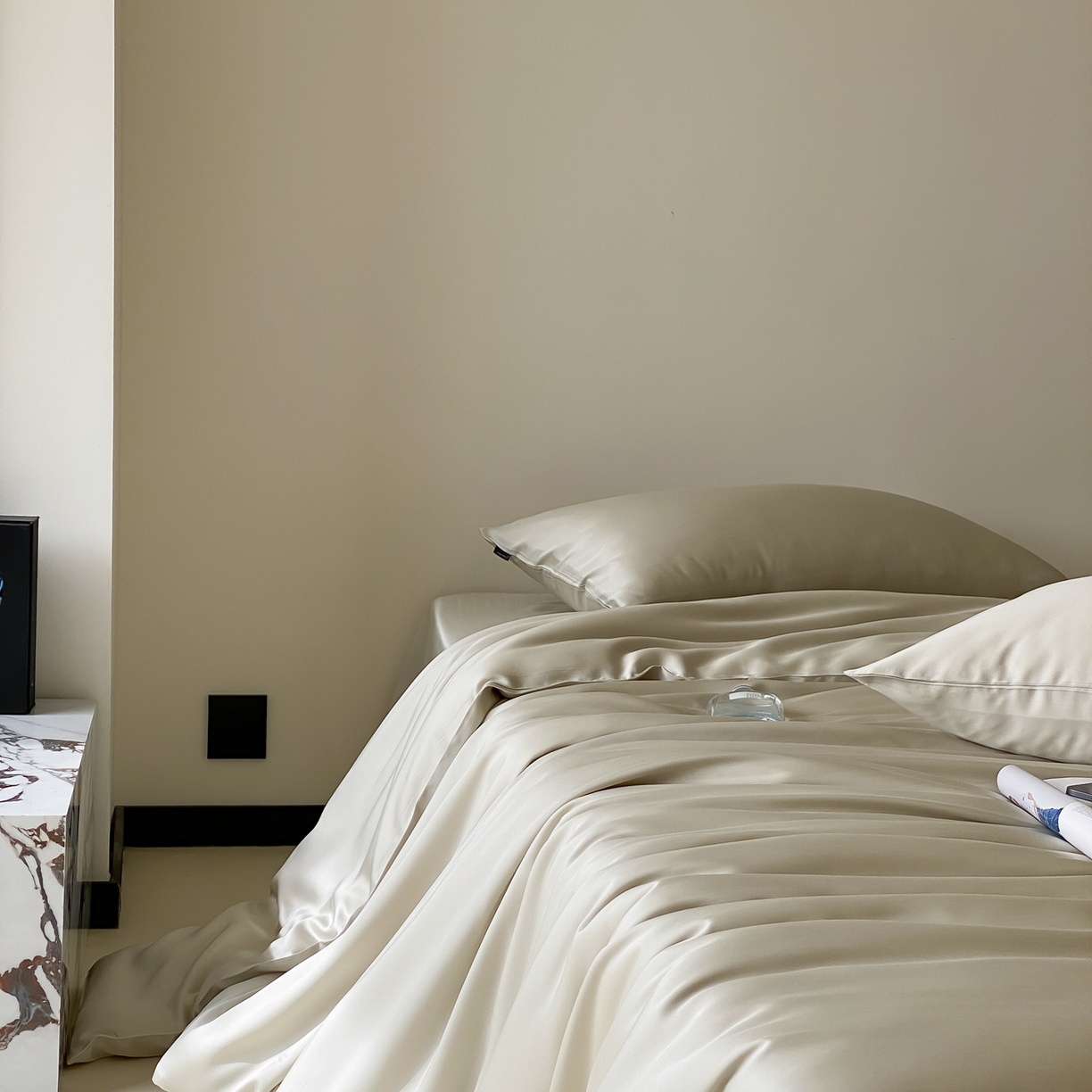 91家纺网 家纺一手货源 找家纺 （总）玉宇阁家居 2026春夏60s兰精天丝拼色四件套