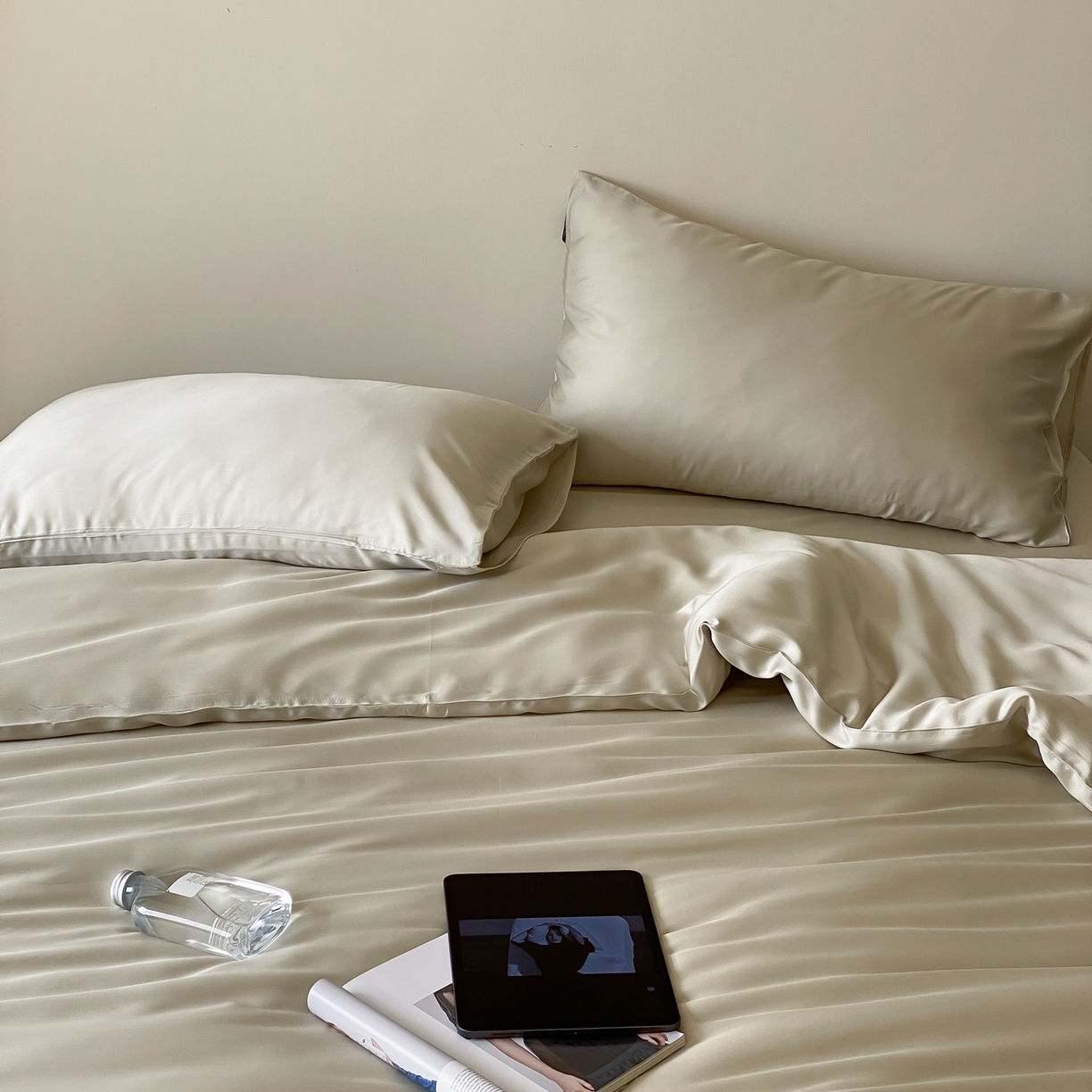 91家纺网 家纺一手货源 找家纺 （总）玉宇阁家居 2026春夏60s兰精天丝拼色四件套