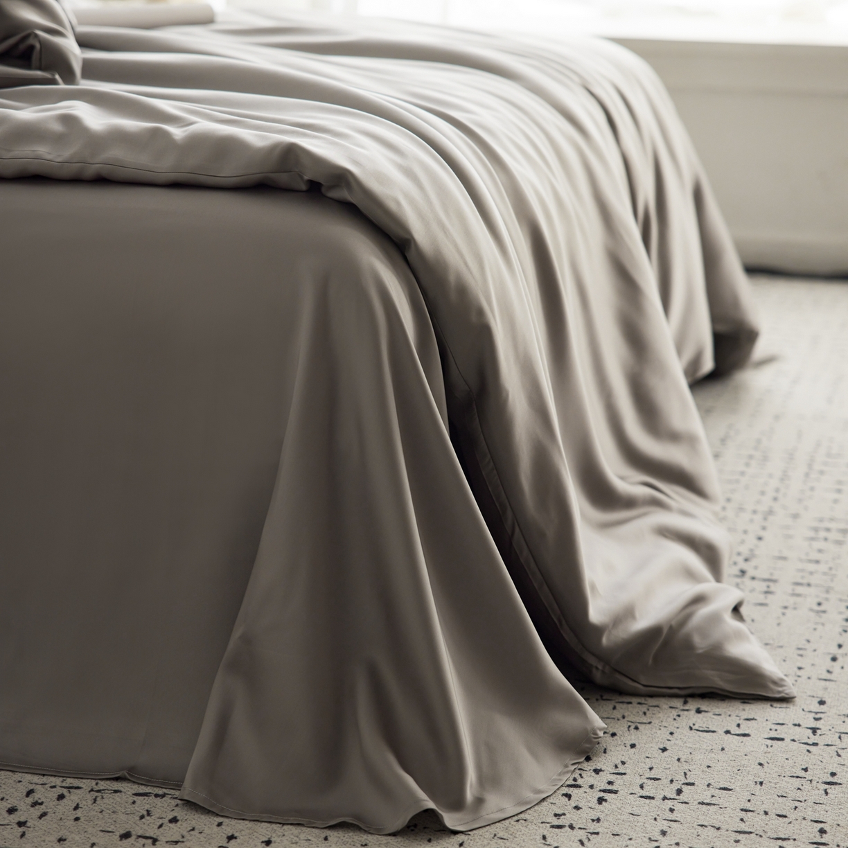 91家纺网 家纺一手货源 找家纺 玉宇阁家居 2026春夏60s兰精天丝拼色四件套 岩石灰