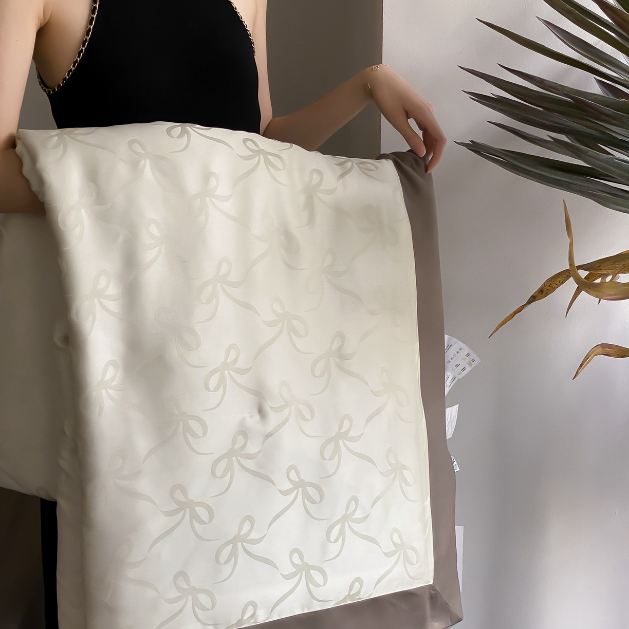 玉宇阁家居 2026新款60s兰精天丝提花夏被夏凉被空调被四件套-半岛茶 半岛茶-松栗奶油