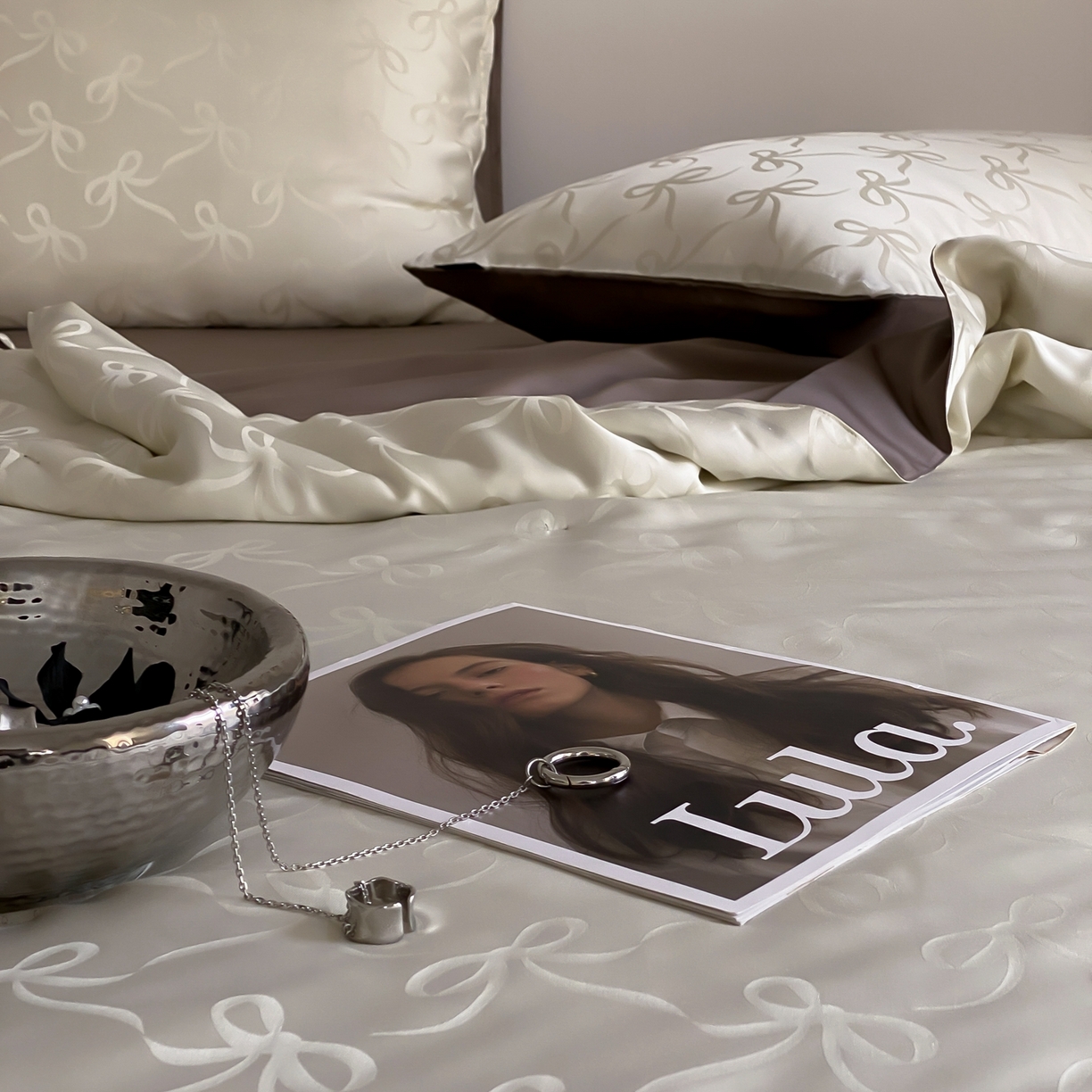 91家纺网 家纺一手货源 找家纺 玉宇阁家居 2026新款60s兰精天丝提花夏被夏凉被空调被四件套-半岛茶 半岛茶-松栗奶油