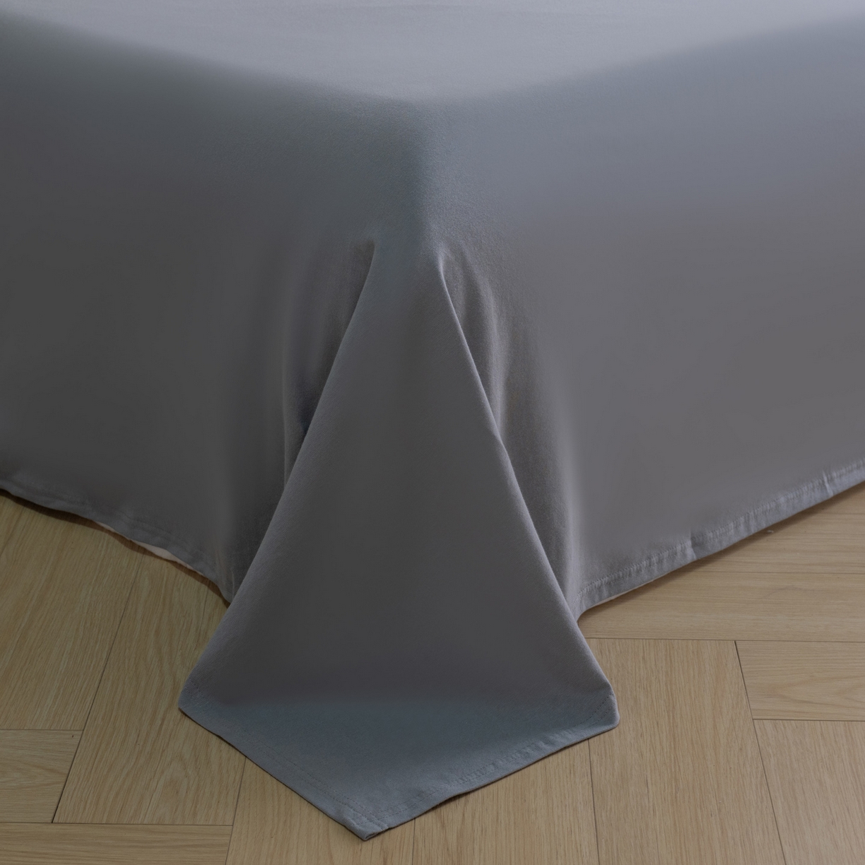 91家纺网 家纺一手货源 找家纺 梦可莱家居 2026新款全棉纯棉针织棉印花可爱卡通系列四件套 云朵灰