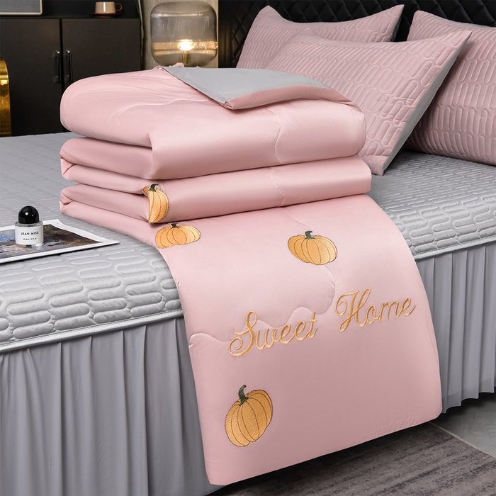 91家纺网 家纺一手货源 找家纺 （总）妮恒美家纺 2026春夏新款凉感丝床盖夏被夏凉被空调被四件套