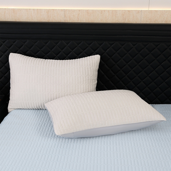 91家纺网 家纺一手货源 找家纺 妮恒美家纺 2026春夏新款凉感丝床盖夏被夏凉被空调被四件套 郁金香-奶白海蓝