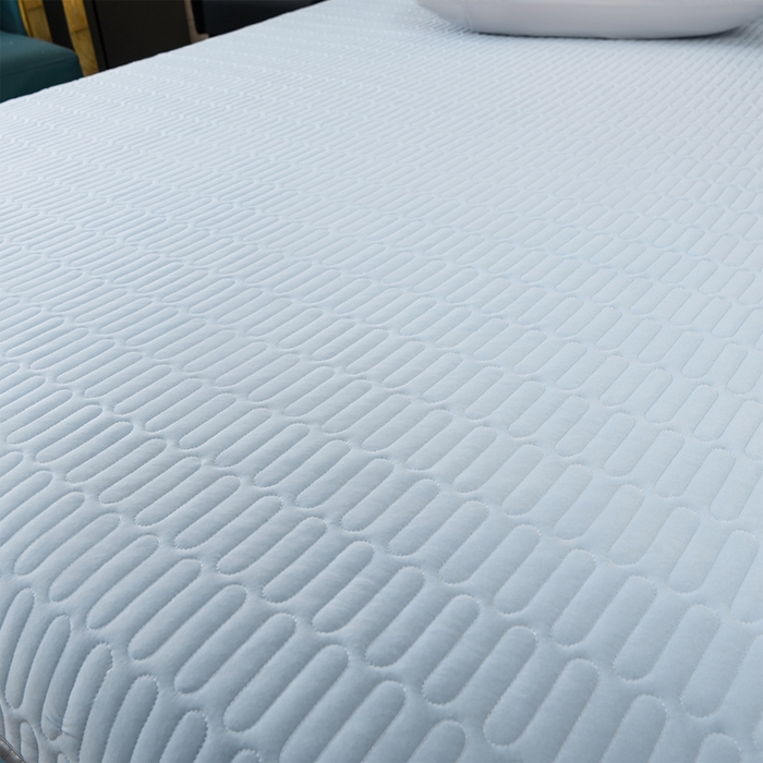 91家纺网 家纺一手货源 找家纺 妮恒美家纺 2026春夏新款凉感丝床盖夏被夏凉被空调被四件套 郁金香-奶白海蓝