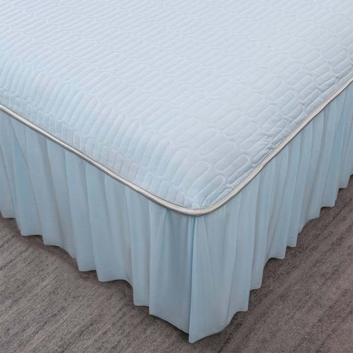 91家纺网 家纺一手货源 找家纺 妮恒美家纺 2026春夏新款凉感丝床盖夏被夏凉被空调被四件套 郁金香-奶白海蓝