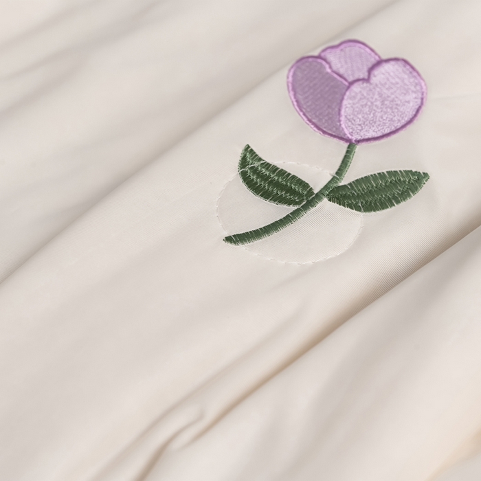 91家纺网 家纺一手货源 找家纺 妮恒美家纺 2026春夏新款凉感丝床盖夏被夏凉被空调被四件套 郁金香奶白紫