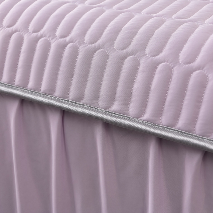 91家纺网 家纺一手货源 找家纺 妮恒美家纺 2026春夏新款凉感丝床盖夏被夏凉被空调被四件套 郁金香奶白紫