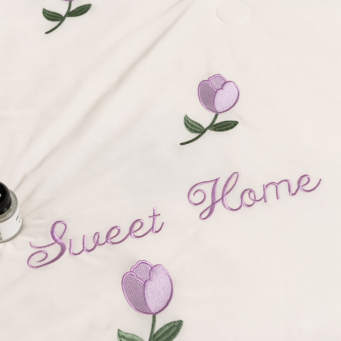 91家纺网 家纺一手货源 找家纺 妮恒美家纺 2026春夏新款凉感丝床盖夏被夏凉被空调被四件套 郁金香奶白紫