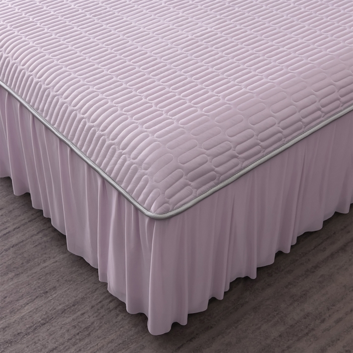 91家纺网 家纺一手货源 找家纺 妮恒美家纺 2026春夏新款凉感丝床盖夏被夏凉被空调被四件套 郁金香奶白紫