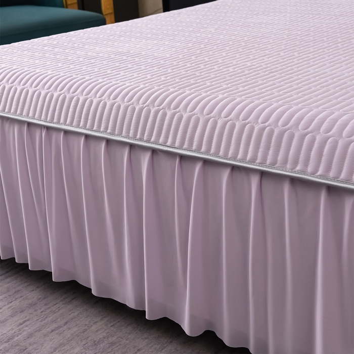 91家纺网 家纺一手货源 找家纺 妮恒美家纺 2026春夏新款凉感丝床盖夏被夏凉被空调被四件套 郁金香奶白紫