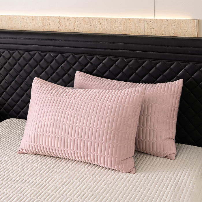 91家纺网 家纺一手货源 找家纺 妮恒美家纺 2026春夏新款凉感丝床盖夏被夏凉被空调被四件套 郁金香粉奶白