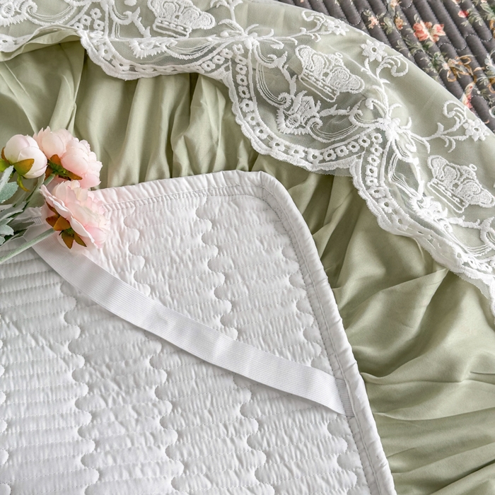 91家纺网 家纺一手货源 找家纺 （总）菊上家纺 2026新款法式田园风蕾丝床裙款四件套