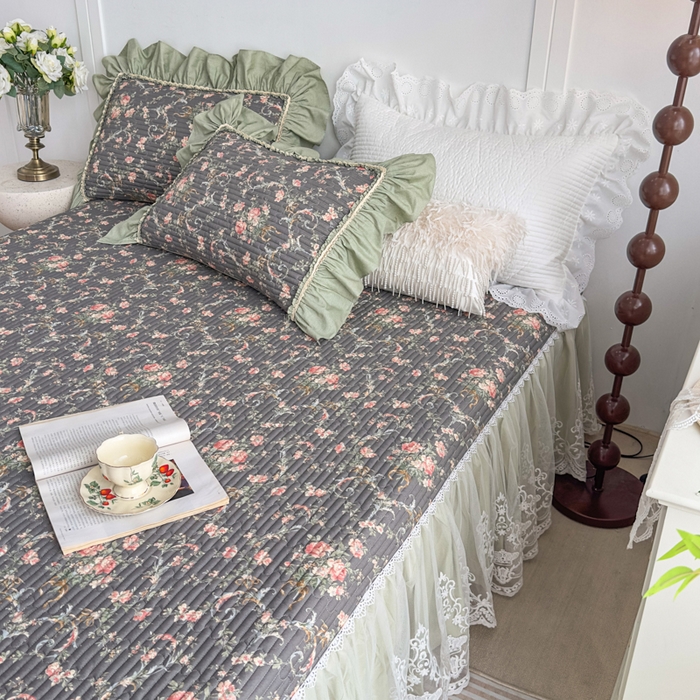 91家纺网 家纺一手货源 找家纺 （总）菊上家纺 2026新款法式田园风蕾丝床裙款四件套