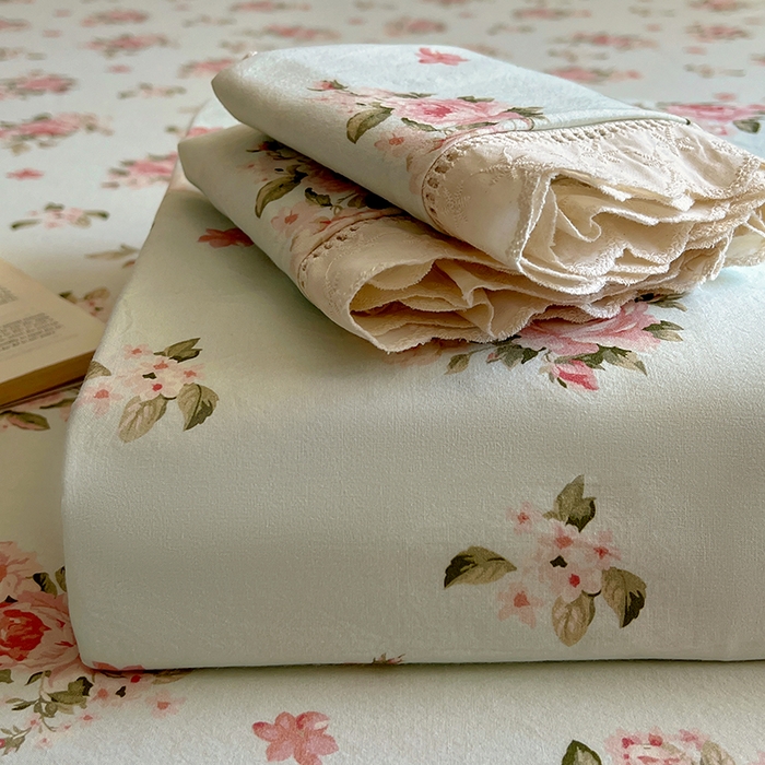 91家纺网 家纺一手货源 找家纺 （总）爱彼家纺 2026春夏新款云感水洗棉床单清新碎花床单三件套