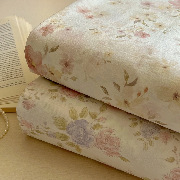 91家纺网 家纺一手货源 找家纺 爱彼家纺 2026春夏新款云感水洗棉床单清新碎花床单三件套 组合图仅供展示不可下单