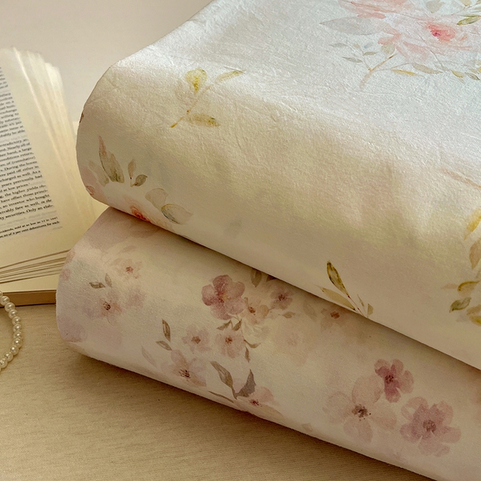 91家纺网 家纺一手货源 找家纺 爱彼家纺 2026春夏新款云感水洗棉床单清新碎花床单三件套 组合图仅供展示不可下单