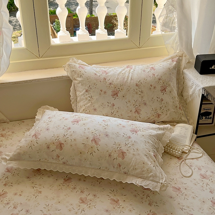 91家纺网 家纺一手货源 找家纺 爱彼家纺 2026春夏新款云感水洗棉床单清新碎花床单三件套 云感-春意