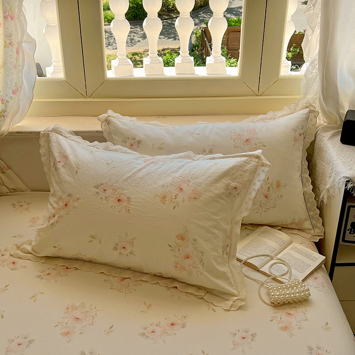 91家纺网 家纺一手货源 找家纺 爱彼家纺 2026春夏新款云感水洗棉床单清新碎花床单三件套 云感-夏日风情