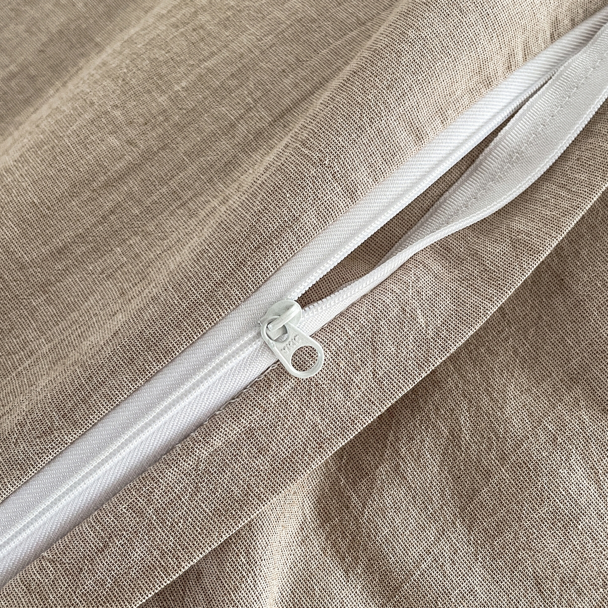 91家纺网 家纺一手货源 找家纺 如一 2026新款棉麻绣花花边款全棉亚麻四件套 花间-咖