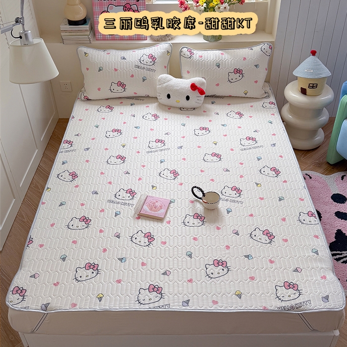 91家纺网 家纺一手货源 找家纺 （总）桃子家居 2026新款A类正版授权三丽鸥高品质凉感丝乳胶席空调软席系列三件套