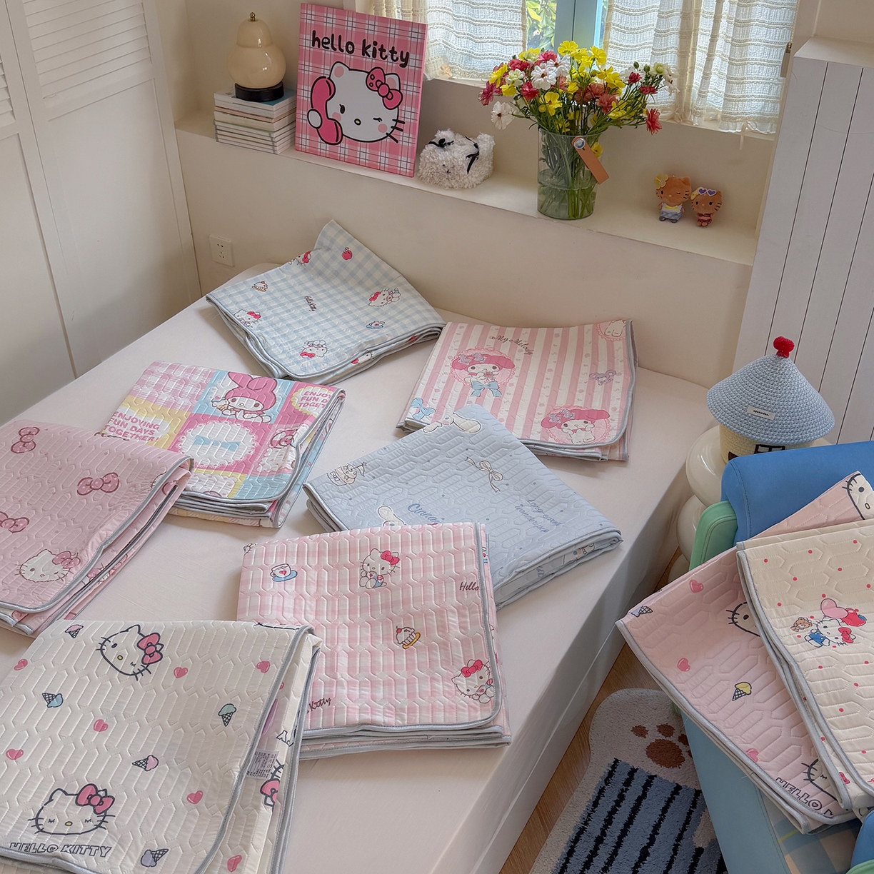 91家纺网 家纺一手货源 找家纺 （总）桃子家居 2026新款A类正版授权三丽鸥高品质凉感丝乳胶席空调软席系列三件套