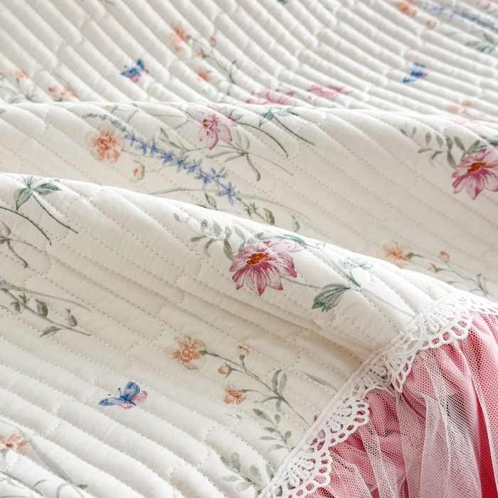 91家纺网 家纺一手货源 找家纺 菊上家纺 2026新款法式田园风蕾丝床裙款四件套 梦兰蔻